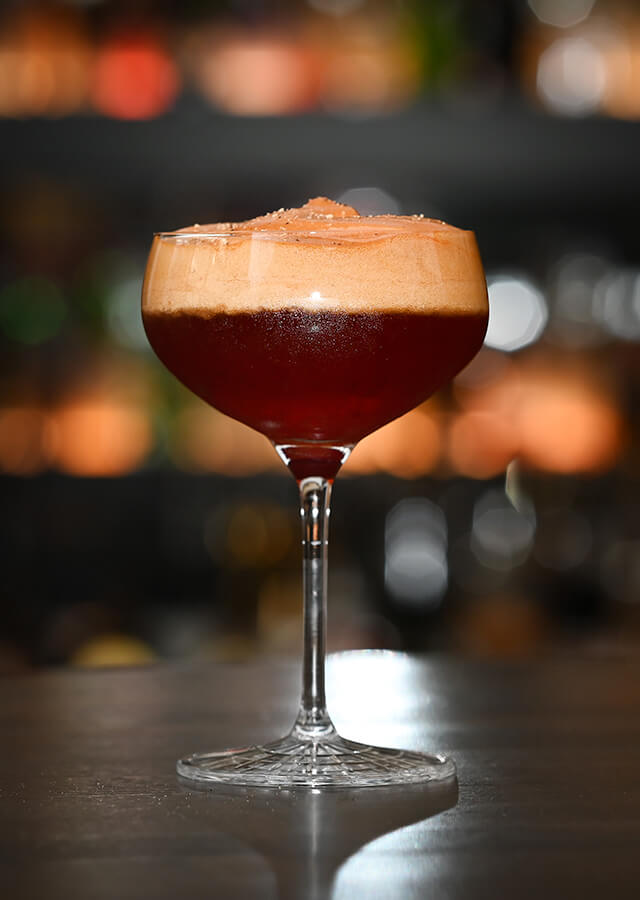 Mozart Dark Chocolate Espuma Chocolate Plum Cocktail