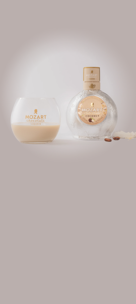 Mozart Coconut Chocolate with tumbler and ingredients
