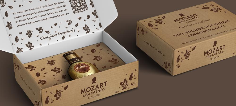 Mozart Chocolate Liqueur Verkostbox mit 50ml Flasche