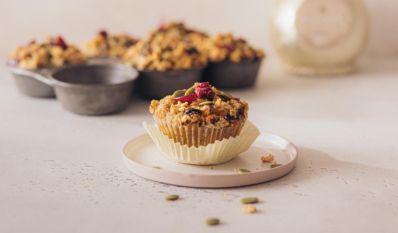 Mozart Cranberry-Walnuss Muffins verfeinert mit Mozart White Chocolate