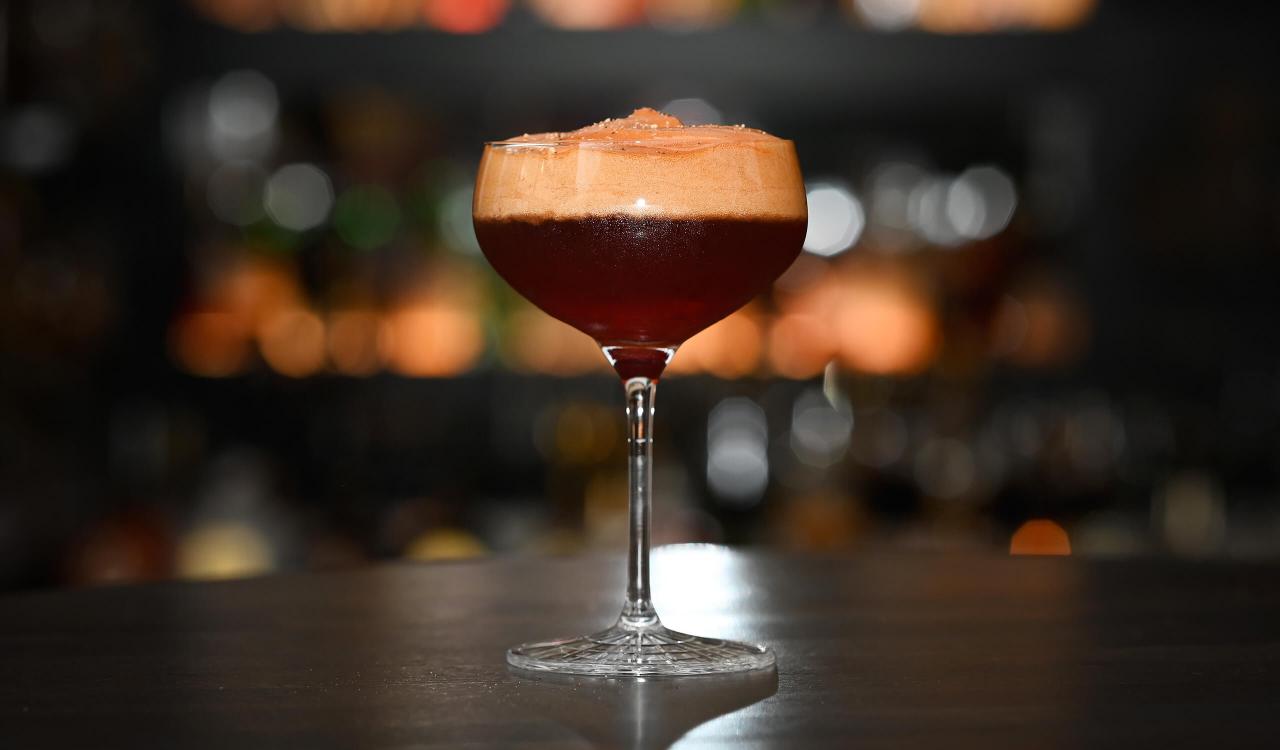 Mozart Dark Chocolate Espuma Chocolate Plum Cocktail